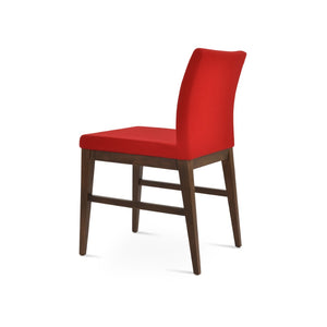 Soho Concept Aria Wood Dining Chair - Elegant Upholstery In Boucle, Velvet, Nubuck, Or Camira - 10 Year Guarantee Walnut,Red  Soho-concept-dining-chair-00597
