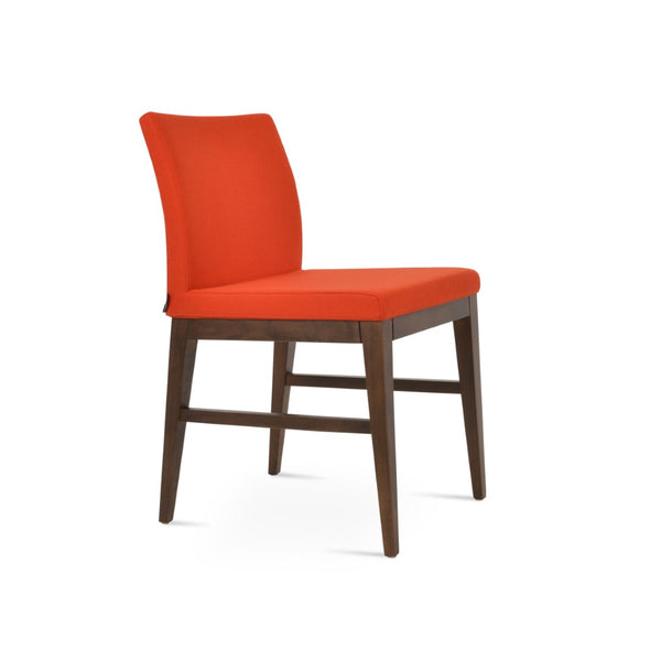 Soho Concept Aria Wood Dining Chair In Premium Camira Fabric With 10-year Guarantee – Stylish & Durable Design Walnut,Orange  Soho-concept-dining-chair-00606