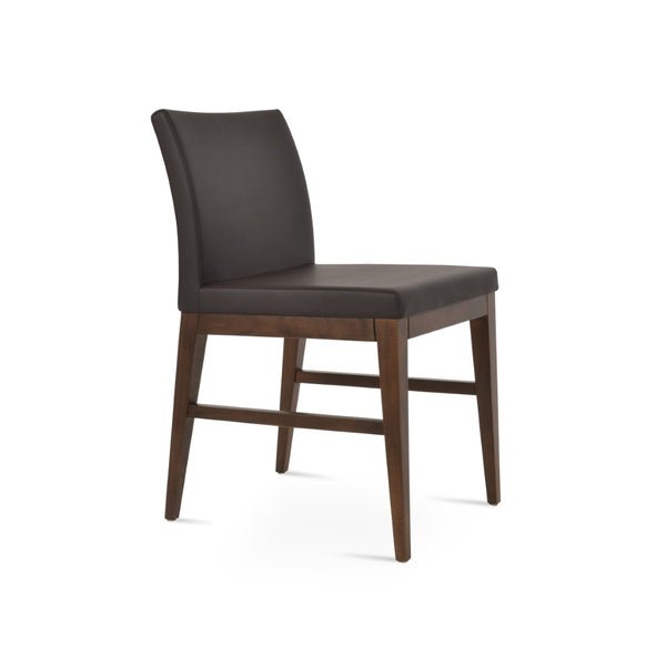 Soho Concept Aria Wood Dining Chair - Elegant Leatherette Upholstered Seat, 2-year Guarantee, Stylish & Durable Walnut,Brown  Soho-concept-dining-chair-00607