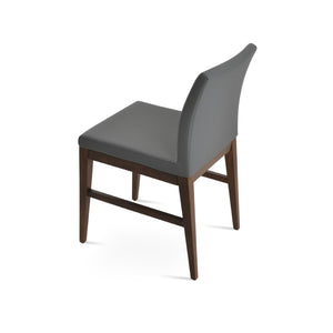 Soho Concept Aria Wood Dining Chair - Elegant Leatherette Upholstered Seat, 2-year Guarantee, Stylish & Durable Walnut,Grey  Soho-concept-dining-chair-00609