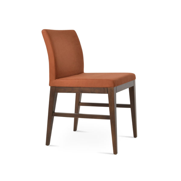 Soho Concept Aria Wood Dining Chair - Elegant Upholstery In Boucle, Velvet, Nubuck, Or Camira - 10 Year Guarantee Walnut  Soho-concept-dining-chair-00600