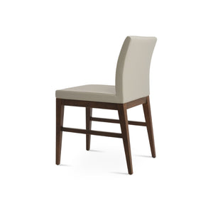 Soho Concept Aria Wood Dining Chair - Elegant Leatherette Upholstered Seat, 2-year Guarantee, Stylish & Durable Walnut,Light Grey  Soho-concept-dining-chair-00599