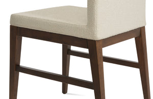 Soho Concept Aria Wood Dining Chair - Elegant Upholstery In Boucle, Velvet, Nubuck, Or Camira - 10 Year Guarantee Walnut,White  Soho-concept-dining-chair-00603