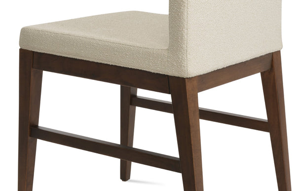 Soho Concept Aria Wood Dining Chair - Elegant Upholstery In Boucle, Velvet, Nubuck, Or Camira - 10 Year Guarantee Walnut,White  Soho-concept-dining-chair-00603