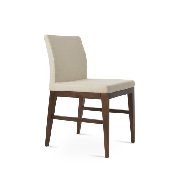 Soho Concept Aria Wood Dining Chair - Elegant Upholstery In Boucle, Velvet, Nubuck, Or Camira - 10 Year Guarantee Walnut,White  Soho-concept-dining-chair-00603