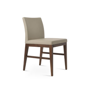 Soho Concept Aria Wood Dining Chair - Elegant Leatherette Upholstered Seat, 2-year Guarantee, Stylish & Durable Walnut  Soho-concept-dining-chair-00604