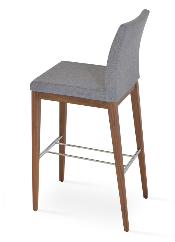 Soho Concept Aria Wood Barstools & Counterstools - Premium Fabrics, Solid Wood, 10-year Guarantee, Elegant Comfort Walnut,Grey  Soho-concept-dining-chair-10392