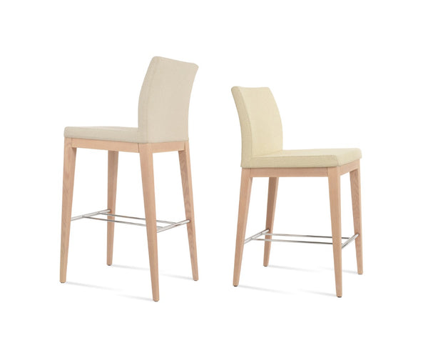 Soho Concept Aria Wood Barstools & Counterstools - Elegant Boucle Fabric, Solid Wood, 10-year Guarantee, Ash & Black Ash,White,Beige  Soho-concept-dining-chair-07421