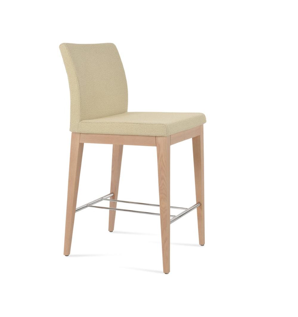 Soho Concept Aria Wood Barstools & Counterstools - Elegant Boucle Fabric, Solid Wood, 10-year Guarantee, Ash & Black Ash,White,Beige  Soho-concept-dining-chair-10388