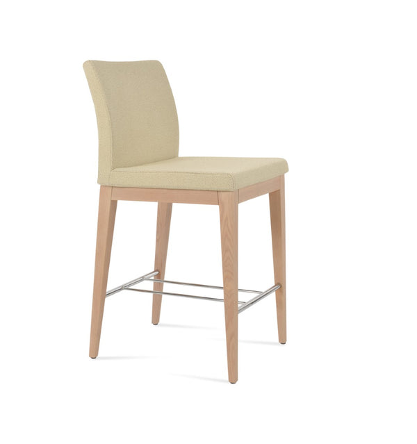 Soho Concept Aria Wood Barstools & Counterstools - Elegant Boucle Fabric, Solid Wood, 10-year Guarantee, Ash & Black Ash,White,Beige  Soho-concept-dining-chair-10388