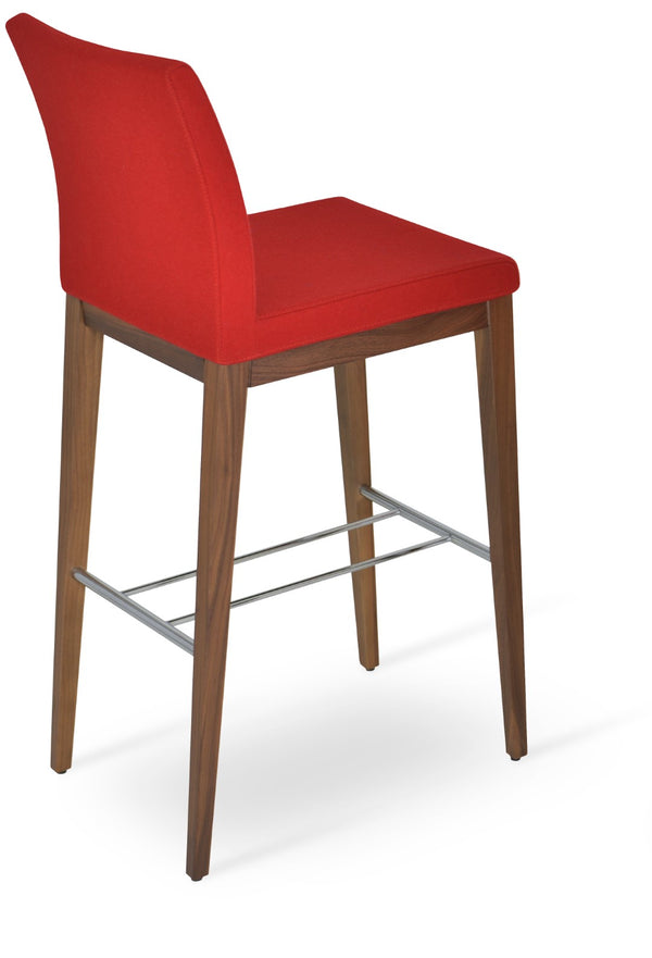 Soho Concept Aria Premium Wood Barstools & Counterstools In Camira Era Fabric - 10-year Guarantee, Stylish! Walnut,Red  Soho-concept-dining-chair-10391