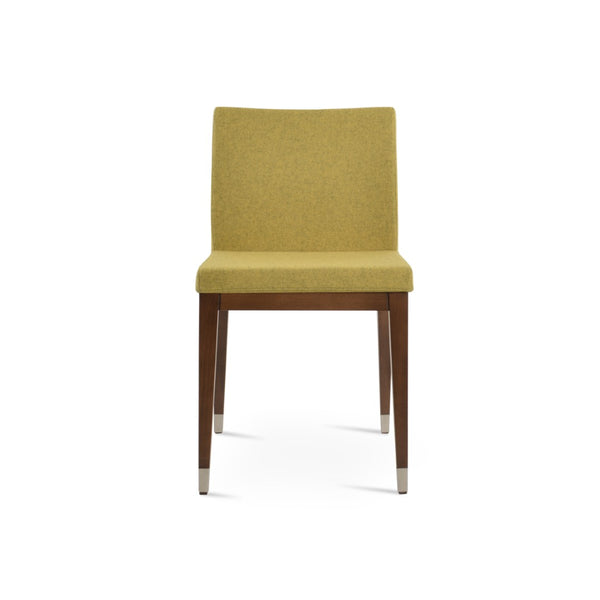 Soho Concept Aria Wood Dining Chair In Premium Camira Fabric With 10-year Guarantee – Stylish & Durable Design Walnut,Chrome  Soho-concept-dining-chair-00621
