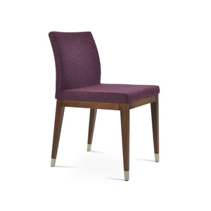 Soho Concept Aria Wood Dining Chair In Premium Camira Fabric With 10-year Guarantee – Stylish & Durable Design Walnut,Chrome  Soho-concept-dining-chair-00612