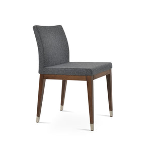 Soho Concept Aria Wood Dining Chair In Premium Camira Fabric With 10-year Guarantee – Stylish & Durable Design Walnut,Chrome,Dark Grey  Soho-concept-dining-chair-00615