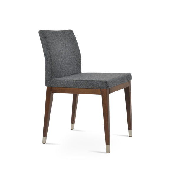 Soho Concept Aria Wood Dining Chair In Premium Camira Fabric With 10-year Guarantee – Stylish & Durable Design Walnut,Chrome,Dark Grey  Soho-concept-dining-chair-00615