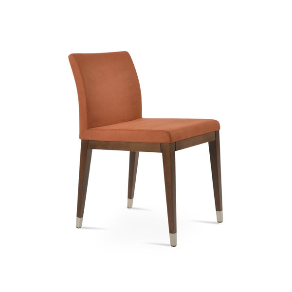 Soho Concept Aria Wood Dining Chair - Elegant Upholstery In Boucle, Velvet, Nubuck, Or Camira - 10 Year Guarantee Walnut,Chrome  Soho-concept-dining-chair-00616