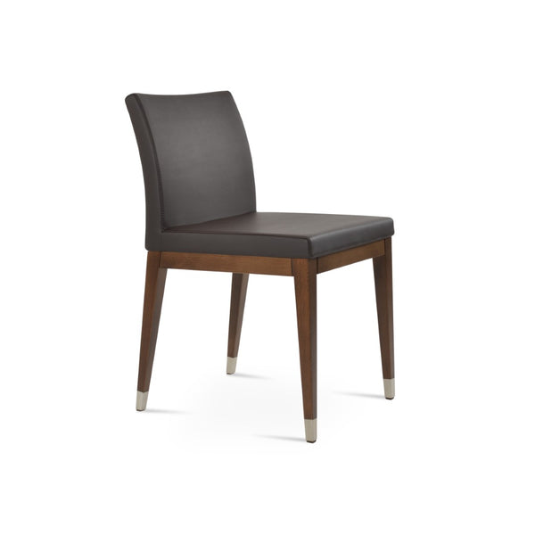 Soho Concept Aria Wood Dining Chair - Elegant Leatherette Upholstered Seat, 2-year Guarantee, Stylish & Durable Walnut,Chrome,Brown  Soho-concept-dining-chair-00617