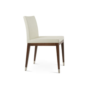Soho Concept Aria Wood Dining Chair - Elegant Leatherette Upholstered Seat, 2-year Guarantee, Stylish & Durable Walnut,Chrome,Cream  Soho-concept-dining-chair-00618