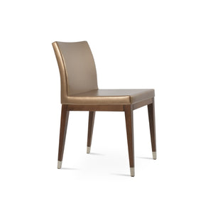 Soho Concept Aria Wood Dining Chair - Elegant Leatherette Upholstered Seat, 2-year Guarantee, Stylish & Durable Walnut,Chrome,Gold  Soho-concept-dining-chair-00619