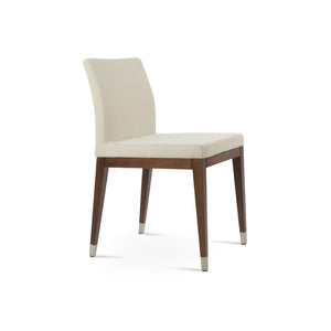 Soho Concept Aria Wood Dining Chair - Elegant Upholstery In Boucle, Velvet, Nubuck, Or Camira - 10 Year Guarantee Walnut,Chrome,White  Soho-concept-dining-chair-00622