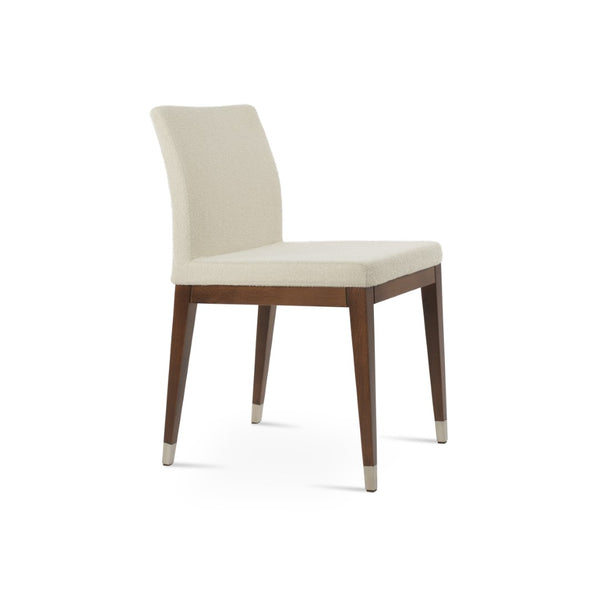 Soho Concept Aria Wood Dining Chair - Elegant Upholstery In Boucle, Velvet, Nubuck, Or Camira - 10 Year Guarantee Walnut,Chrome,White  Soho-concept-dining-chair-00622