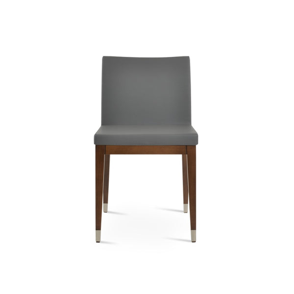Soho Concept Aria Wood Dining Chair - Elegant Leatherette Upholstered Seat, 2-year Guarantee, Stylish & Durable Walnut,Chrome,Grey  Soho-concept-dining-chair-00626