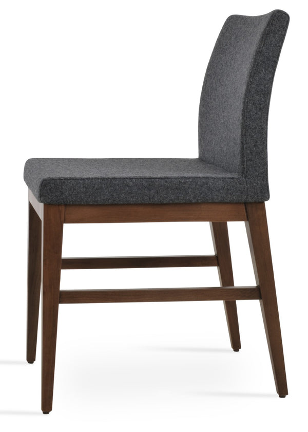 Soho Concept Aria Wood Dining Chair In Premium Camira Fabric With 10-year Guarantee – Stylish & Durable Design Dark Grey,Walnut  Soho-concept-dining-chair-00628