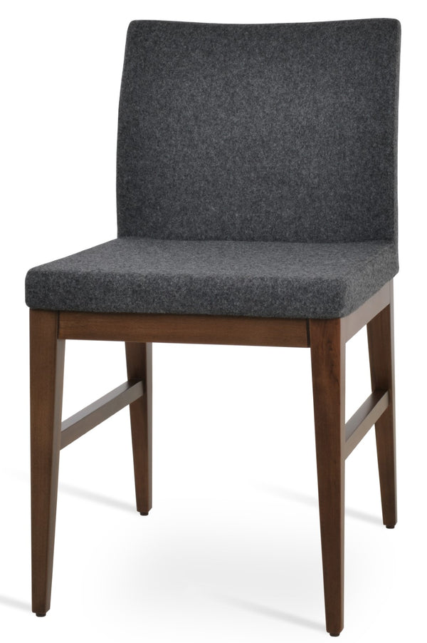 Soho Concept Aria Wood Dining Chair In Premium Camira Fabric With 10-year Guarantee – Stylish & Durable Design Dark Grey,Walnut  Soho-concept-dining-chair-00628