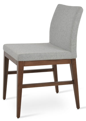 Soho Concept Aria Wood Dining Chair In Premium Camira Fabric With 10-year Guarantee – Stylish & Durable Design Silver,Walnut  Soho-concept-dining-chair-00629