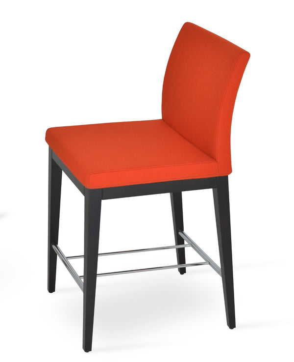 Soho Concept Aria Premium Wood Barstools & Counterstools In Camira Era Fabric - 10-year Guarantee, Stylish! Orange  Soho-concept-dining-chair-10397