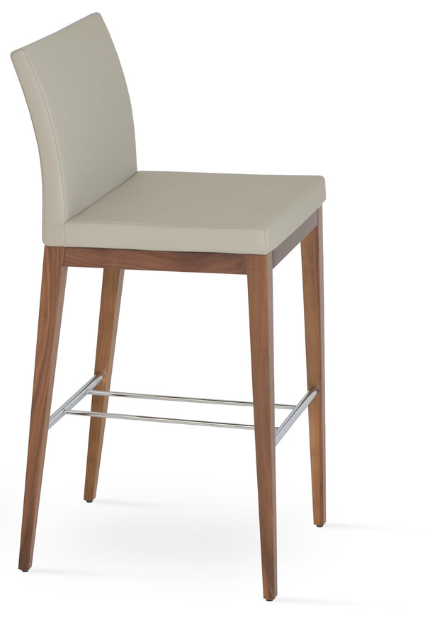 Soho Concept Aria Wood Barstools & Counterstools - Premium Fabrics, Solid Wood, 10-year Guarantee, Elegant Comfort Walnut,Cream  Soho-concept-dining-chair-10393