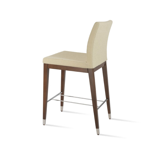 Soho Concept Aria Wood Barstools & Counterstools - Elegant Boucle Fabric, Solid Wood, 10-year Guarantee, Ash & Black Walnut,Beige  Soho-concept-dining-chair-10394