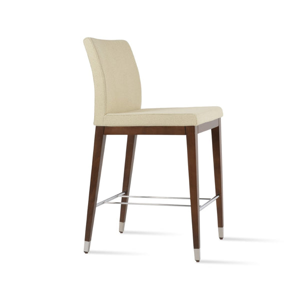 Soho Concept Aria Wood Barstools & Counterstools - Elegant Boucle Fabric, Solid Wood, 10-year Guarantee, Ash & Black Walnut,Beige  Soho-concept-dining-chair-07422