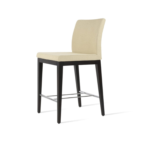 Soho Concept Aria Wood Barstools & Counterstools - Elegant Boucle Fabric, Solid Wood, 10-year Guarantee, Ash & Black Beige  Soho-concept-dining-chair-10395