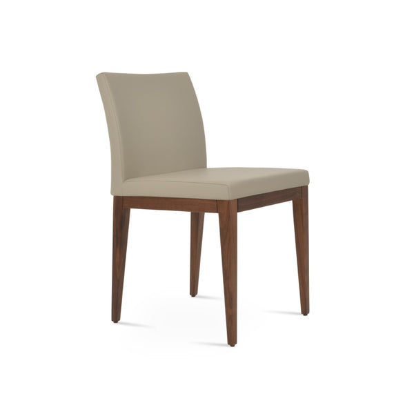 Soho Concept Aria Wood Dining Chair - Elegant Leatherette Upholstered Seat, 2-year Guarantee, Stylish & Durable Walnut  Soho-concept-dining-chair-00630