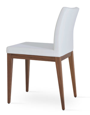 Soho Concept Aria Wood Dining Chair - Elegant Leatherette Upholstered Seat, 2-year Guarantee, Stylish & Durable Walnut,White  Soho-concept-dining-chair-00663