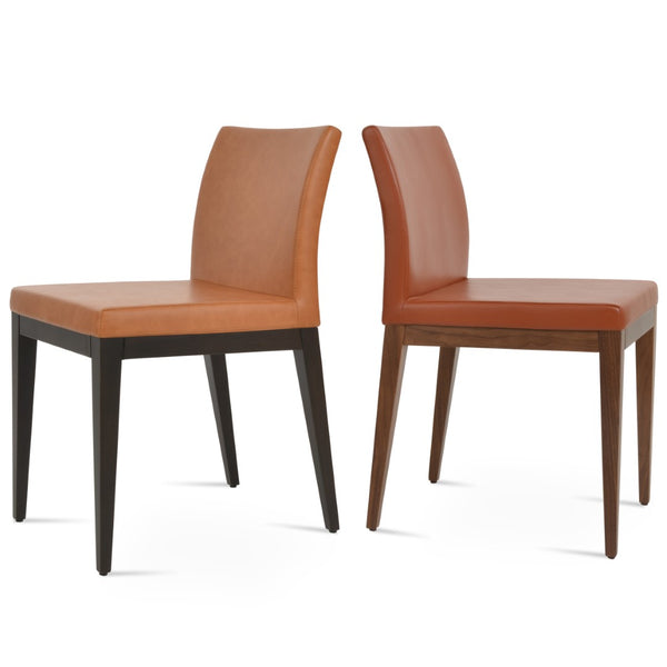 Soho Concept Aria Wood Dining Chair - Elegant Leatherette Upholstered Seat, 2-year Guarantee, Stylish & Durable Caramel  Soho-concept-dining-chair-00662