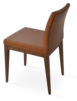 Soho Concept Aria Wood Dining Chair - Elegant Leatherette Upholstered Seat, 2-year Guarantee, Stylish & Durable Walnut  Soho-concept-dining-chair-00646