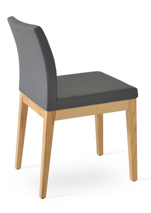 Soho Concept Aria Wood Dining Chair - Elegant Leatherette Upholstered Seat, 2-year Guarantee, Stylish & Durable Natural,Ash,Grey  Soho-concept-dining-chair-00648