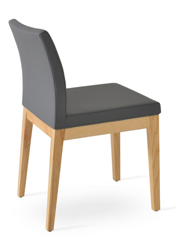 Soho Concept Aria Wood Dining Chair - Elegant Leatherette Upholstered Seat, 2-year Guarantee, Stylish & Durable Natural,Ash,Grey  Soho-concept-dining-chair-00648
