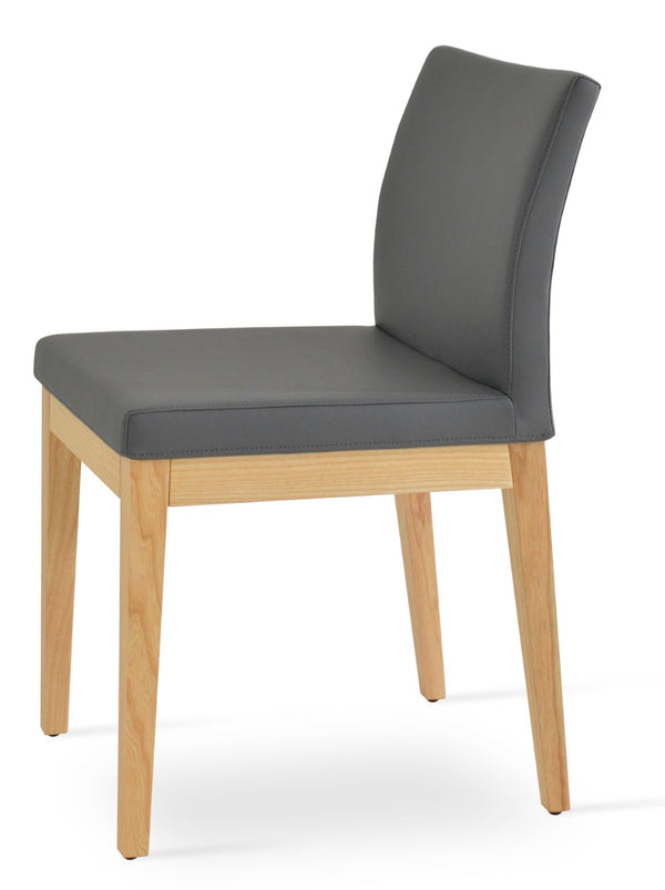 Soho Concept Aria Wood Dining Chair - Elegant Leatherette Upholstered Seat, 2-year Guarantee, Stylish & Durable Natural,Ash,Grey  Soho-concept-dining-chair-00648