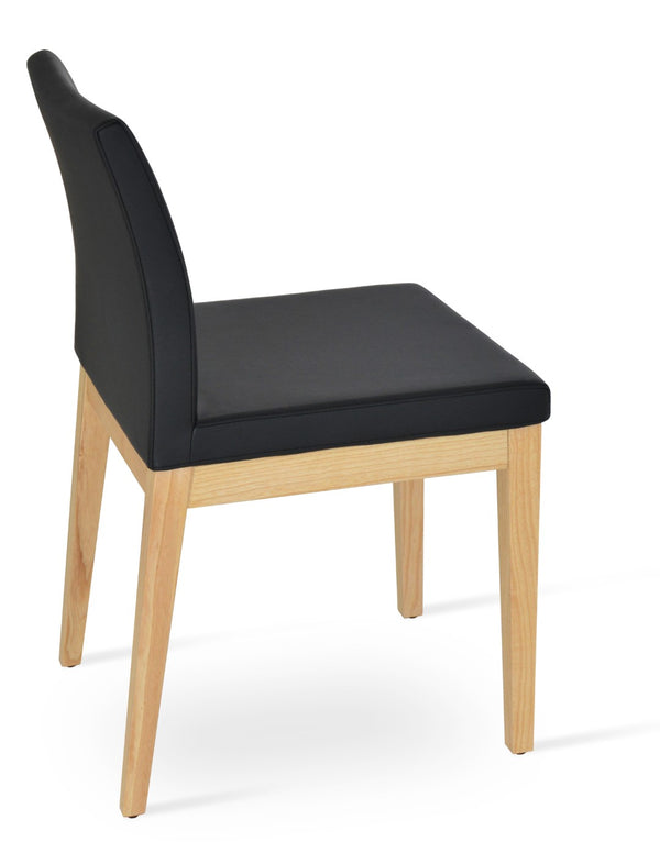 Soho Concept Aria Wood Dining Chair - Elegant Leatherette Upholstered Seat, 2-year Guarantee, Stylish & Durable Natural,Ash,Black  Soho-concept-dining-chair-00652