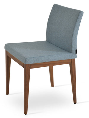 Soho Concept Aria Wood Dining Chair - Durable Camira Era Fabric, 10-year Guarantee, Stylish For Commercial Use Walnut,Blue  Soho-concept-dining-chair-00639