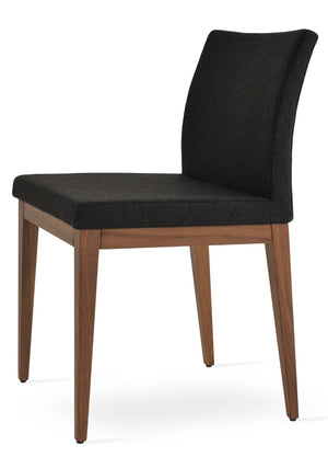 Soho Concept Aria Wood Dining Chair - Elegant Upholstery In Boucle, Velvet, Nubuck, Or Camira - 10 Year Guarantee Walnut  Soho-concept-dining-chair-00640