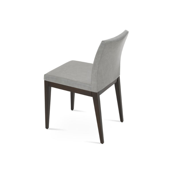 Soho Concept Aria Wood Dining Chair - Elegant Leatherette Upholstered Seat, 2-year Guarantee, Stylish & Durable Light Grey  Soho-concept-dining-chair-00633