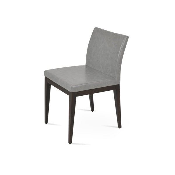 Soho Concept Aria Wood Dining Chair - Elegant Leatherette Upholstered Seat, 2-year Guarantee, Stylish & Durable Light Grey  Soho-concept-dining-chair-00633