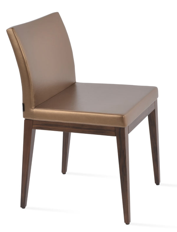 Soho Concept Aria Wood Dining Chair - Elegant Leatherette Upholstered Seat, 2-year Guarantee, Stylish & Durable Gold,Walnut  Soho-concept-dining-chair-00667