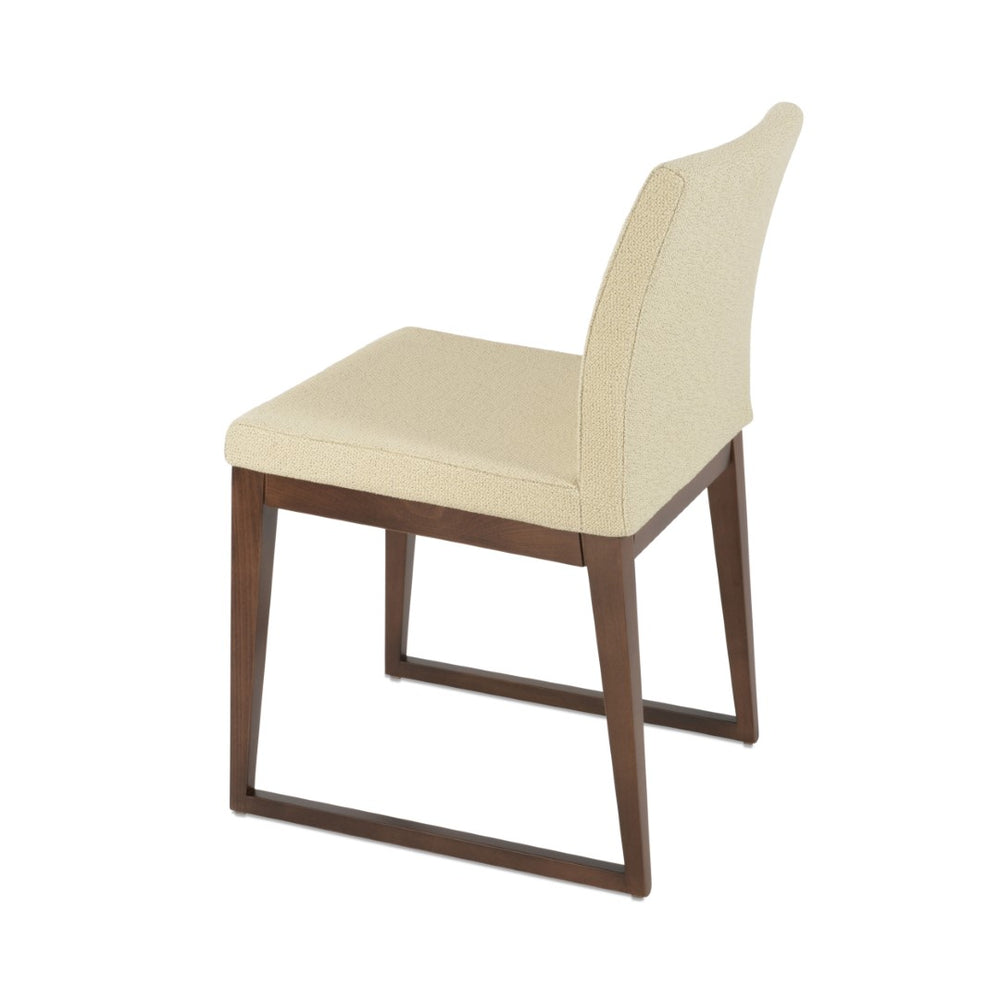 Soho Concept Aria Wood Dining Chair - Premium Camira Blazer Fabric, Solid Walnut Base, 10-year Guarantee, 350 Lbs Capacity Walnut,Beige  Soho-concept-dining-chair-00670