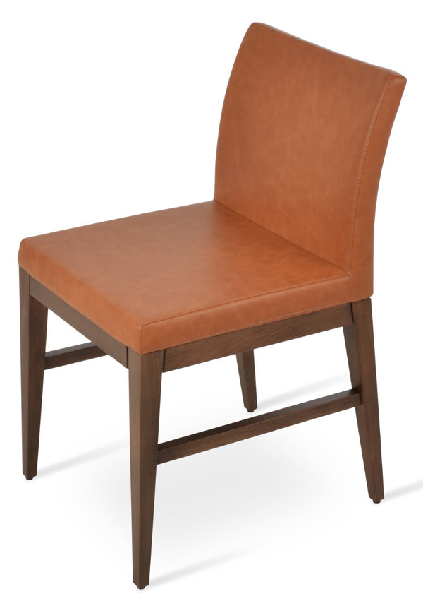 Soho Concept Aria Wood Dining Chair - Elegant Leatherette Upholstered Seat, 2-year Guarantee, Stylish & Durable Walnut  Soho-concept-dining-chair-00665