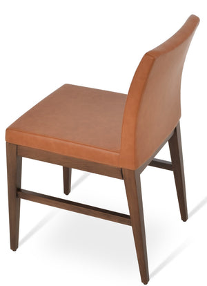 Soho Concept Aria Wood Dining Chair - Elegant Leatherette Upholstered Seat, 2-year Guarantee, Stylish & Durable Walnut  Soho-concept-dining-chair-00665